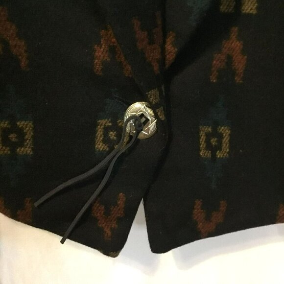 Mixed Blues Women's Western Style Short Collared Wool Blend Blazer Size Medium - Picture 5 of 13